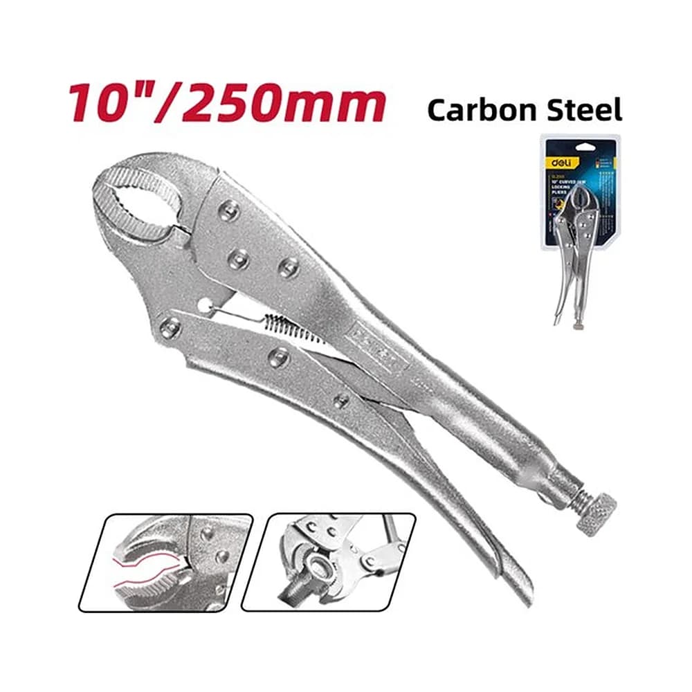 Alicate de pressão bico curvo 10" Deli