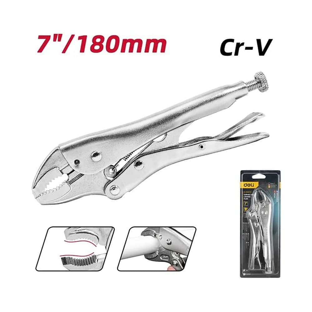 Alicate de pressão bico curvo 7" Deli
