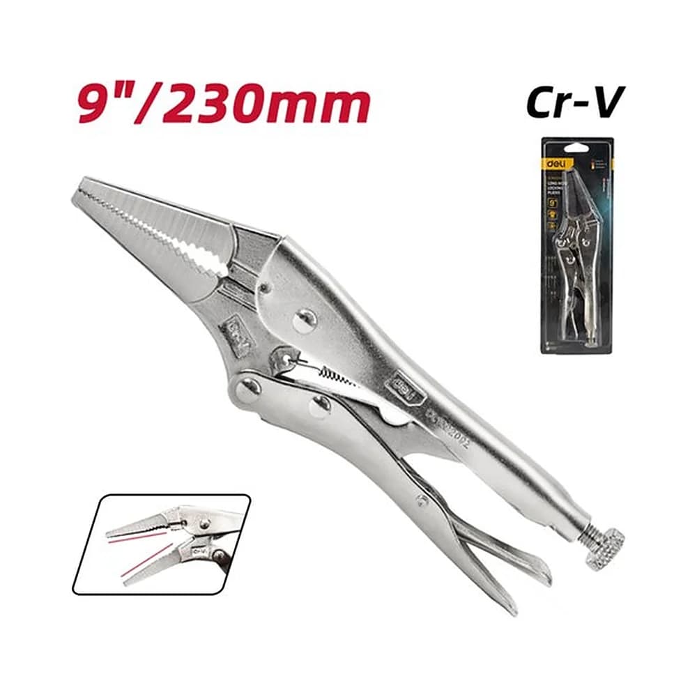 Alicate de pressão bico longo 9" Cromo-Vanádio Deli