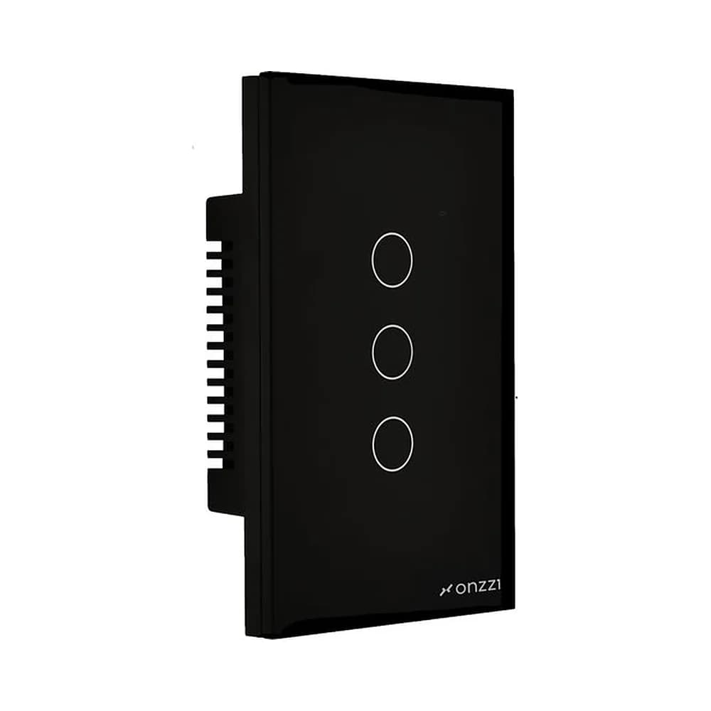 Interruptor Inteligente Touch Wi-Fi 3 Teclas Preto Onzzi WF023T