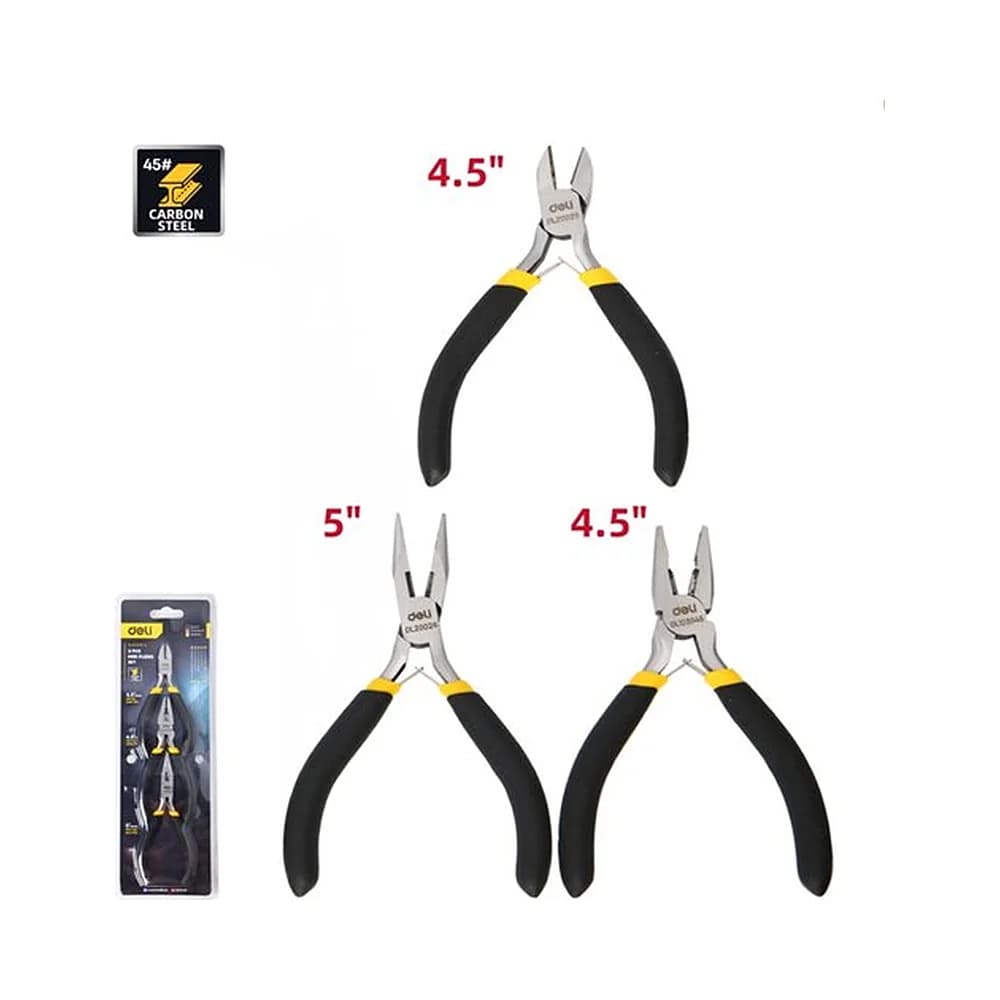 Jogo de alicates mini variados (3pcs) Deli