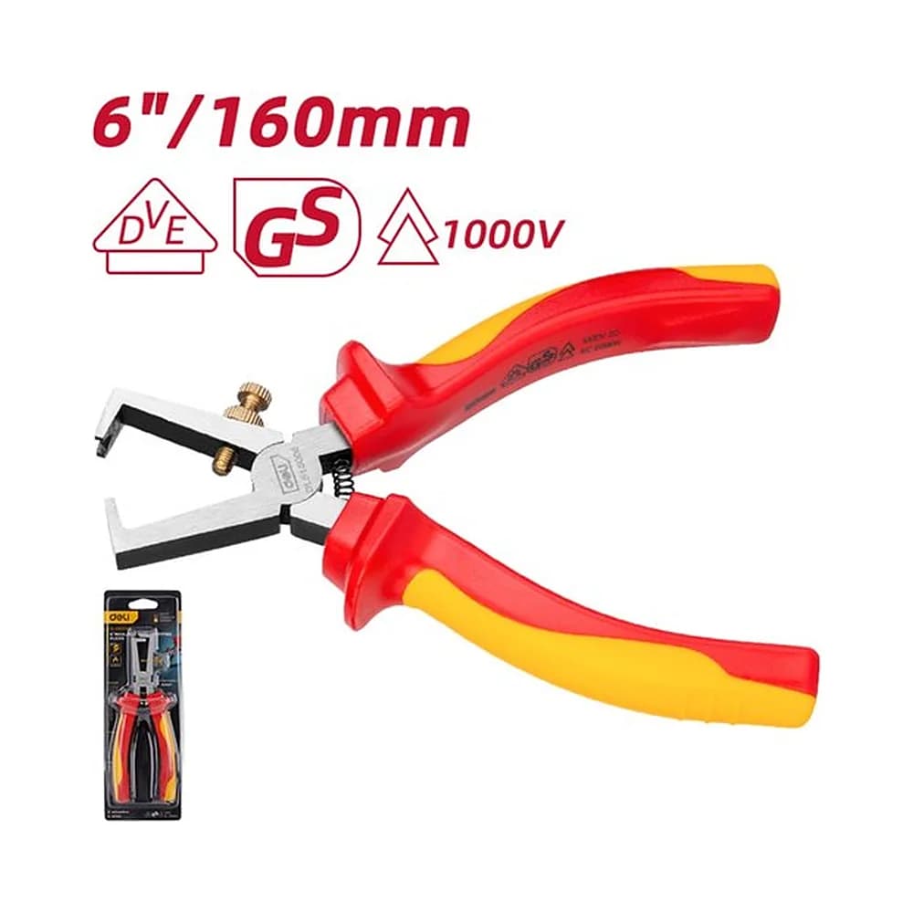 Alicate desencapador de fios isolado 6" de 160mm Deli
