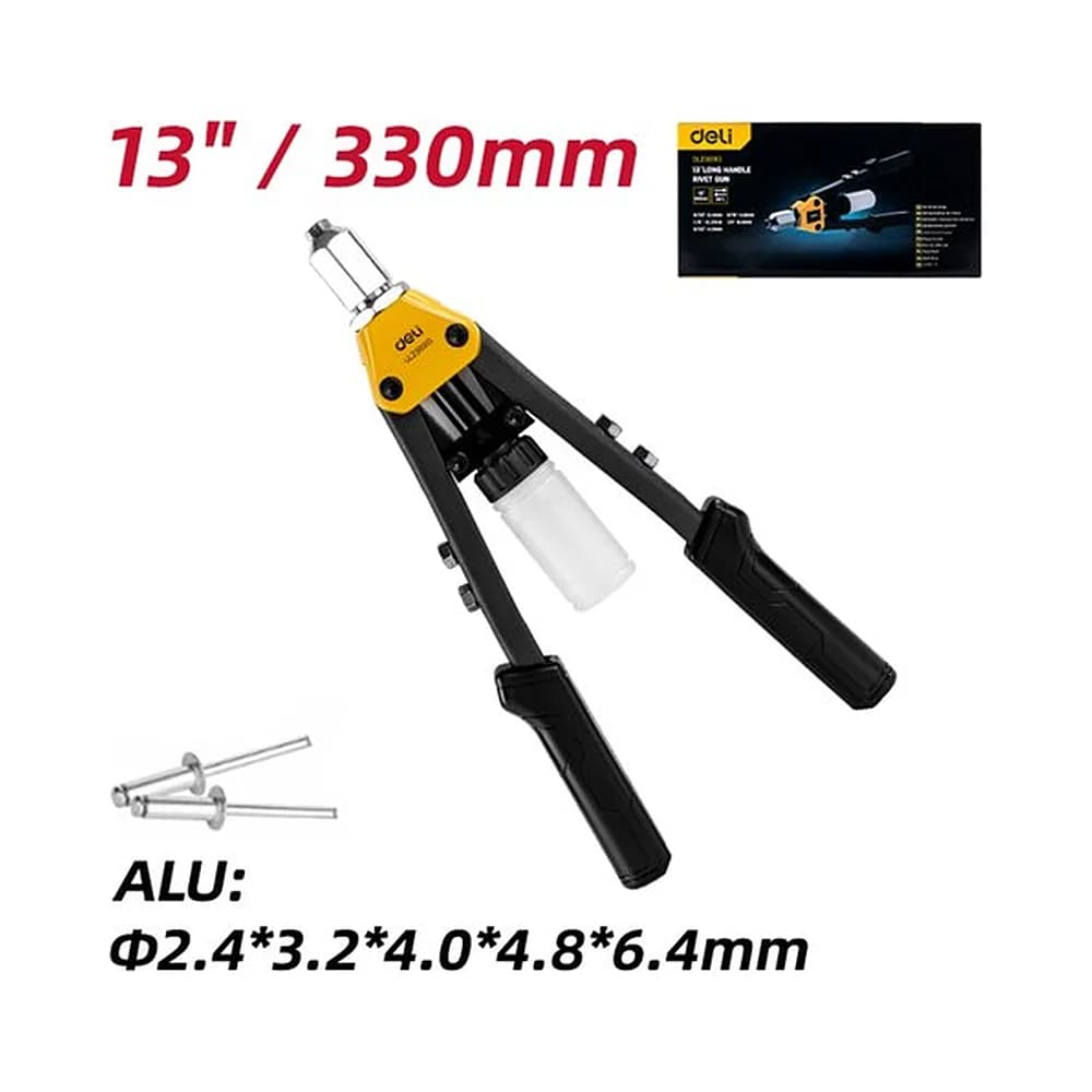 Alicate rebitador manual 33cm rebites 2,4mm até 6mm Deli