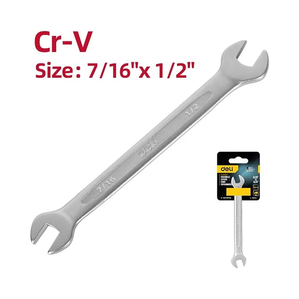 Chave fixa dupla 7/16 x 1/2" Deli