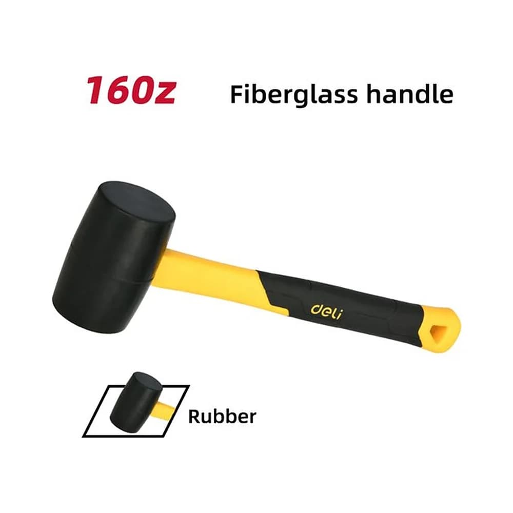 Martelo de borracha 16oz Cabo Fibra Deli